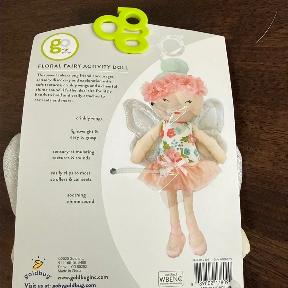 Goldbug floral fairy activity doll for ages 0+ months